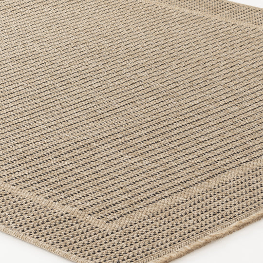 Tapis d'Extérieur/Intérieur Aspect Jute Beige/Noir 2 Benton