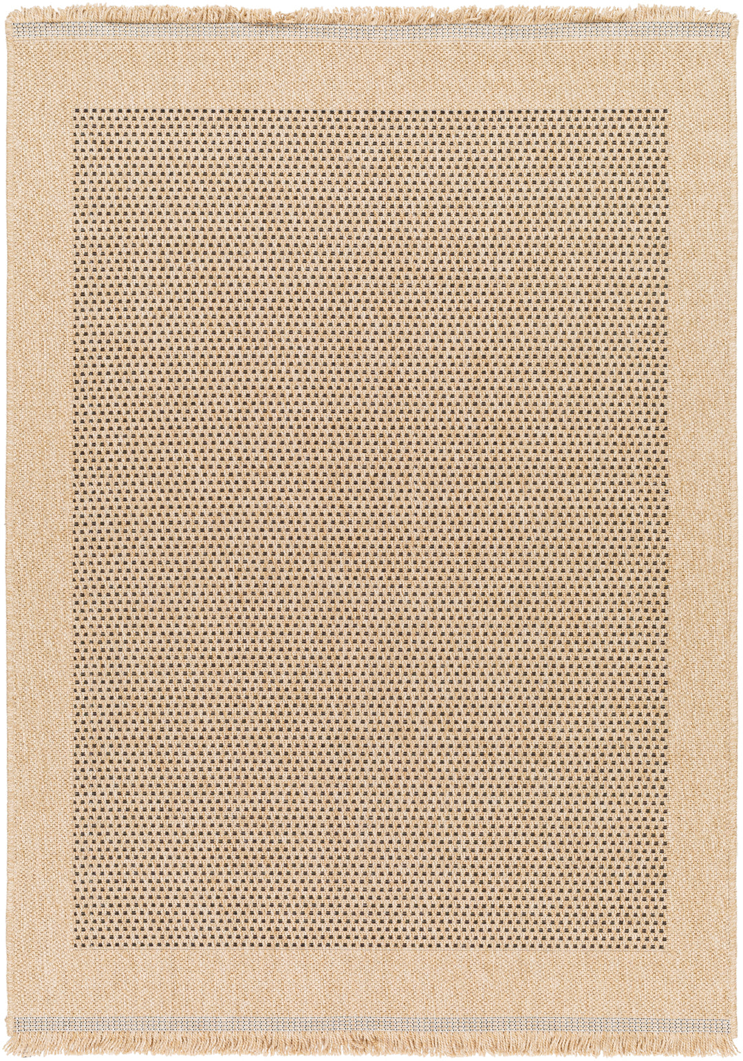 Tapis d'Extérieur/Intérieur Aspect Jute Beige/Noir Burlington