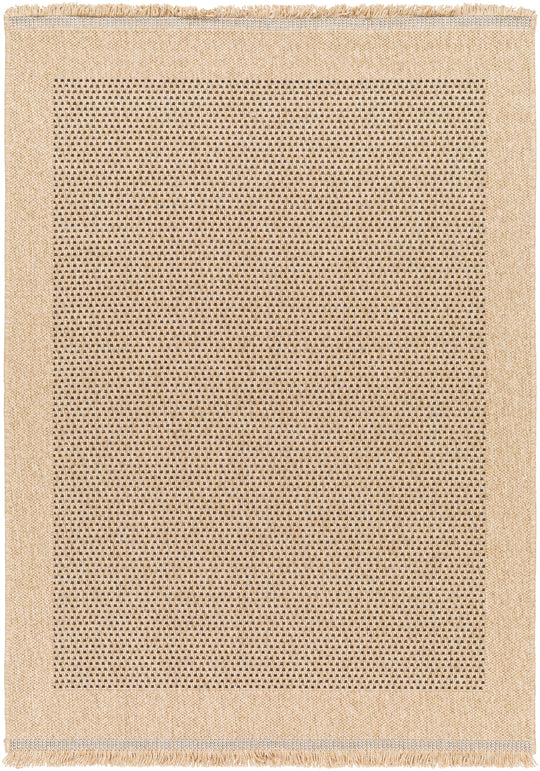 Tapis d'Extérieur/Intérieur Aspect Jute Beige/Noir Burlington