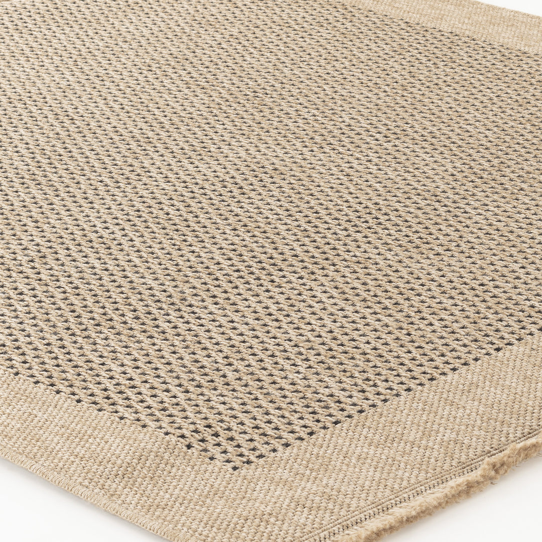 Tapis d'Extérieur/Intérieur Aspect Jute Beige/Noir Burlington