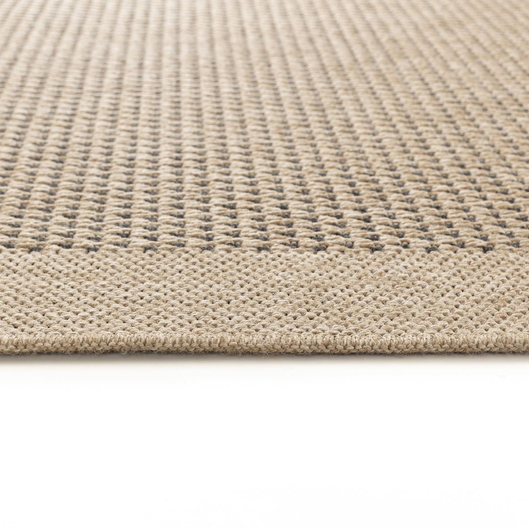 Tapis d'Extérieur/Intérieur Aspect Jute Beige/Noir Burlington