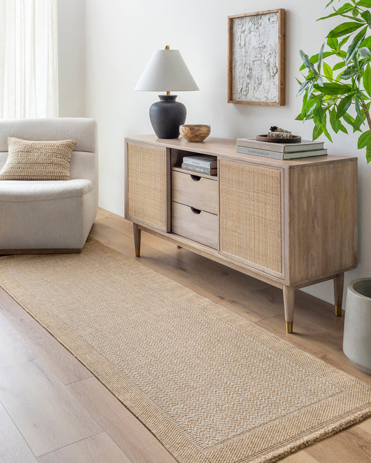 Tapis d'Extérieur/Intérieur Aspect Jute Beige/Noir 5 Lexington