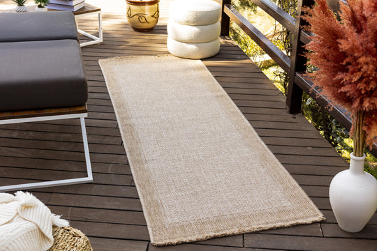 Tapis d'Extérieur/Intérieur Aspect Jute Beige/Noir 5 Lexington