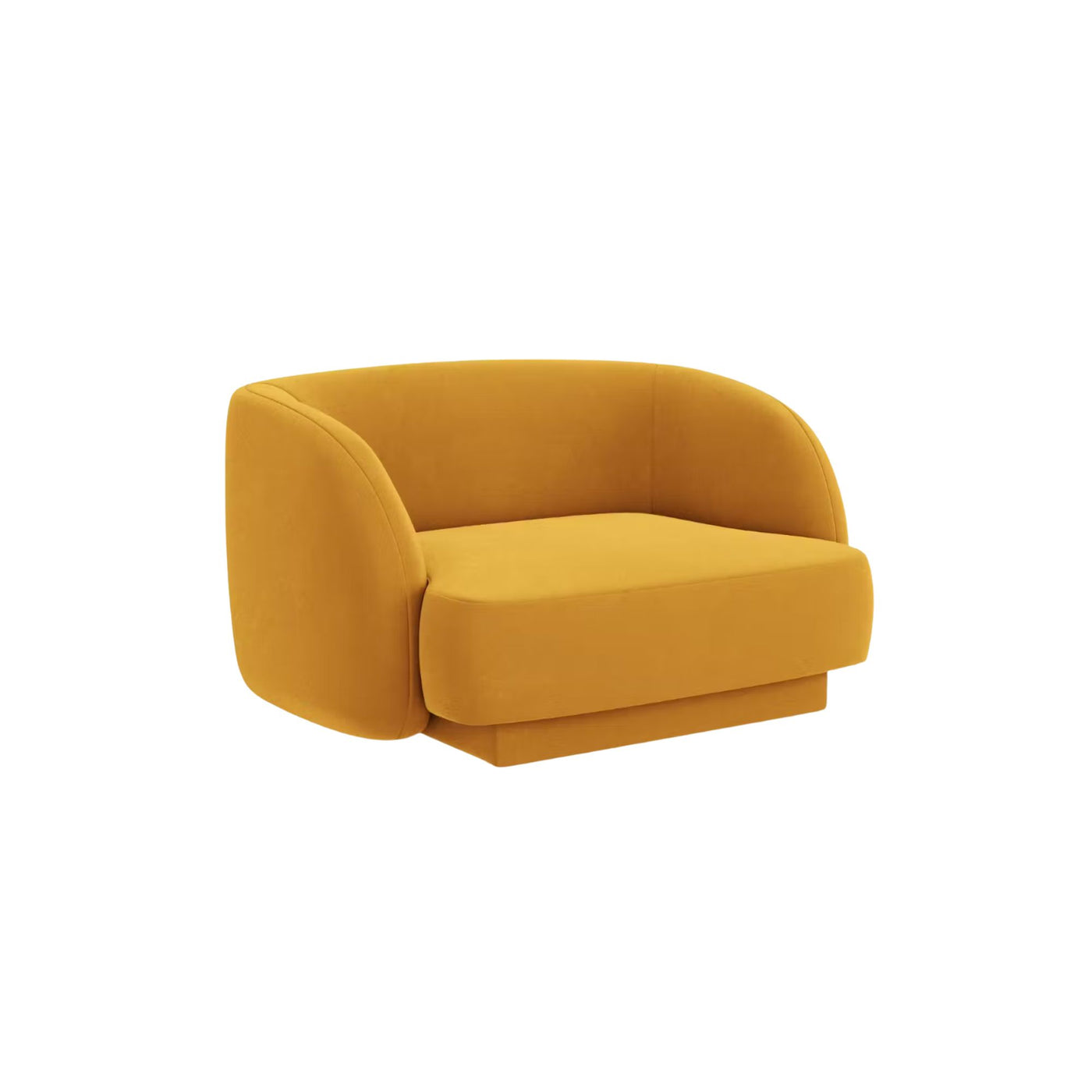 Canapé MICADONI Miley 6 places avec Pouf et Fauteuil en Velours Jaune Moutarde