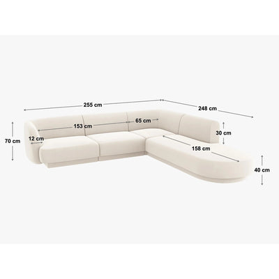 Canapé MICADONI Miley 6 places avec Pouf et Fauteuil en Velours Jaune Moutarde