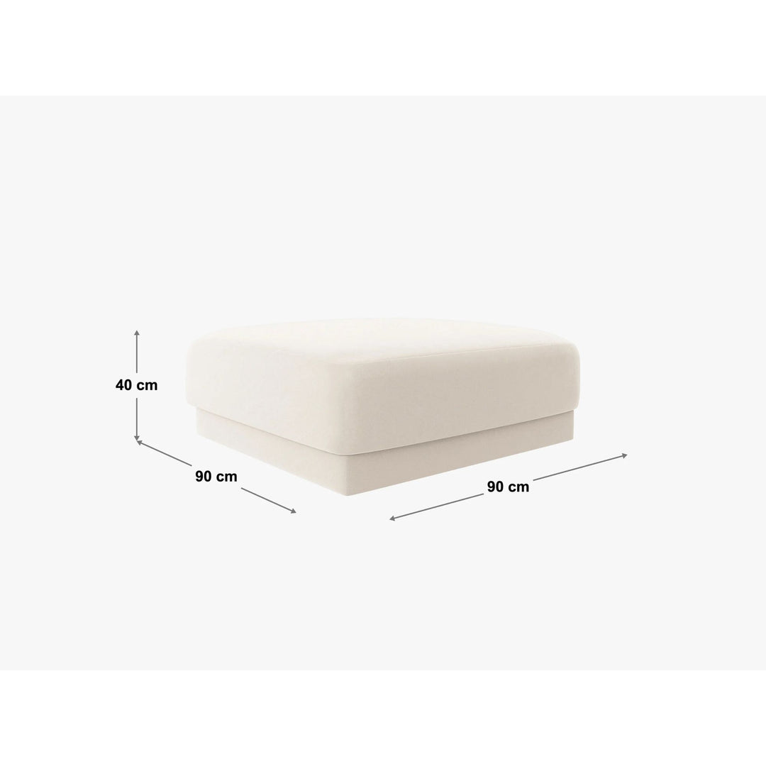 Canapé MICADONI Miley 6 places avec Pouf et Fauteuil en Velours Jaune Moutarde