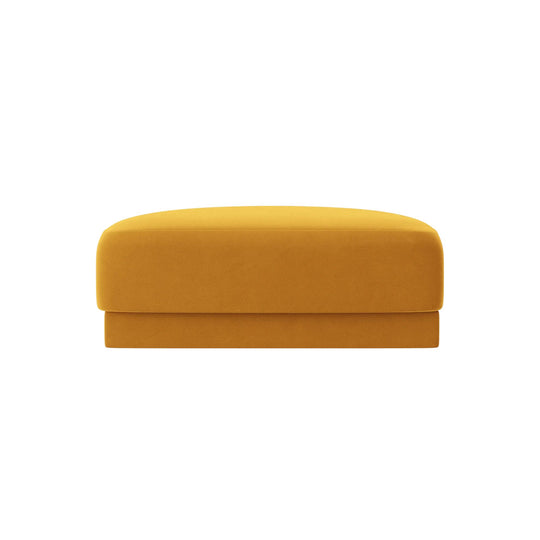 Canapé MICADONI Miley 6 places avec Pouf et Fauteuil en Velours Jaune Moutarde