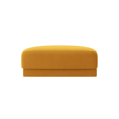 Canapé MICADONI Miley 6 places avec Pouf et Fauteuil en Velours Jaune Moutarde
