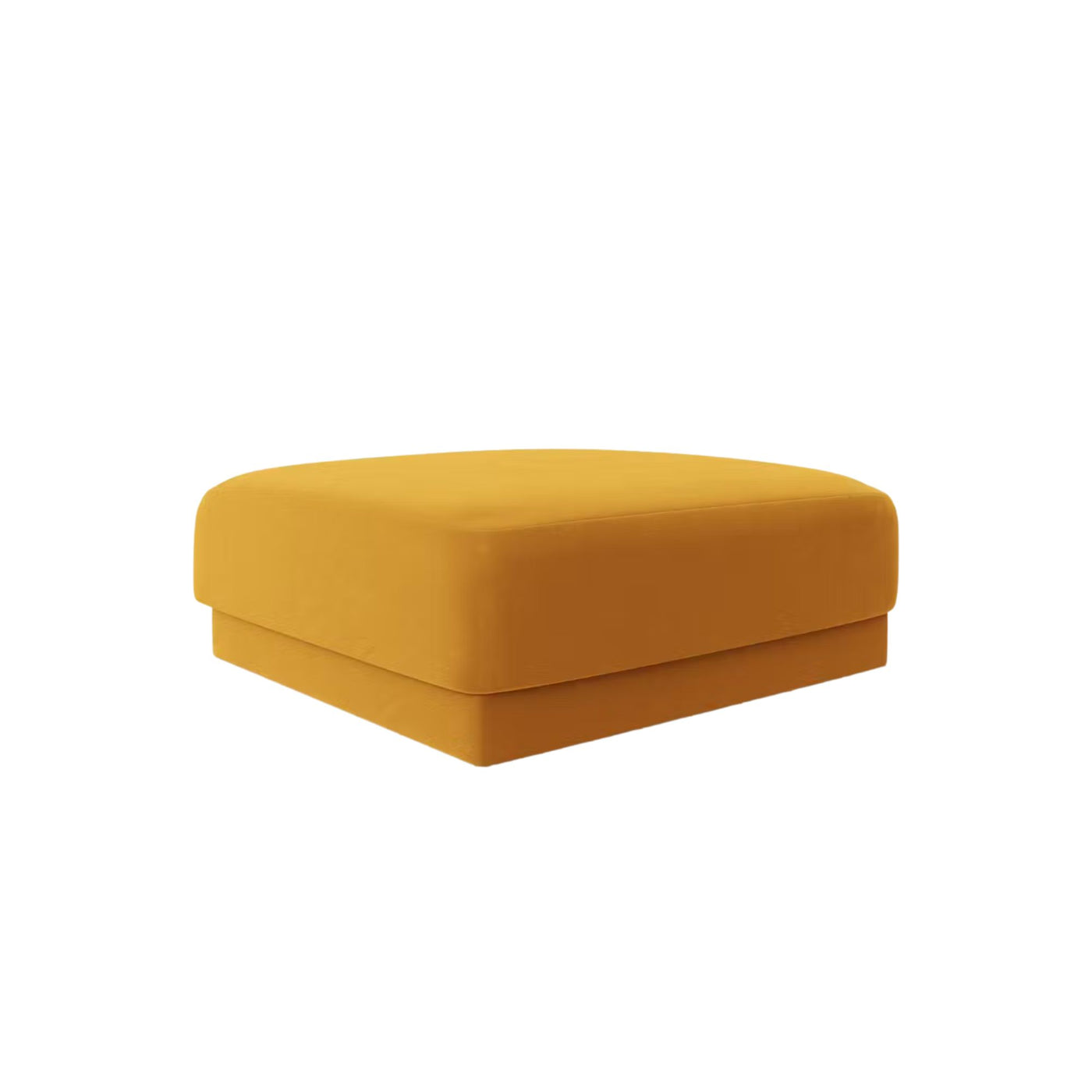 Canapé MICADONI Miley 6 places avec Pouf et Fauteuil en Velours Jaune Moutarde