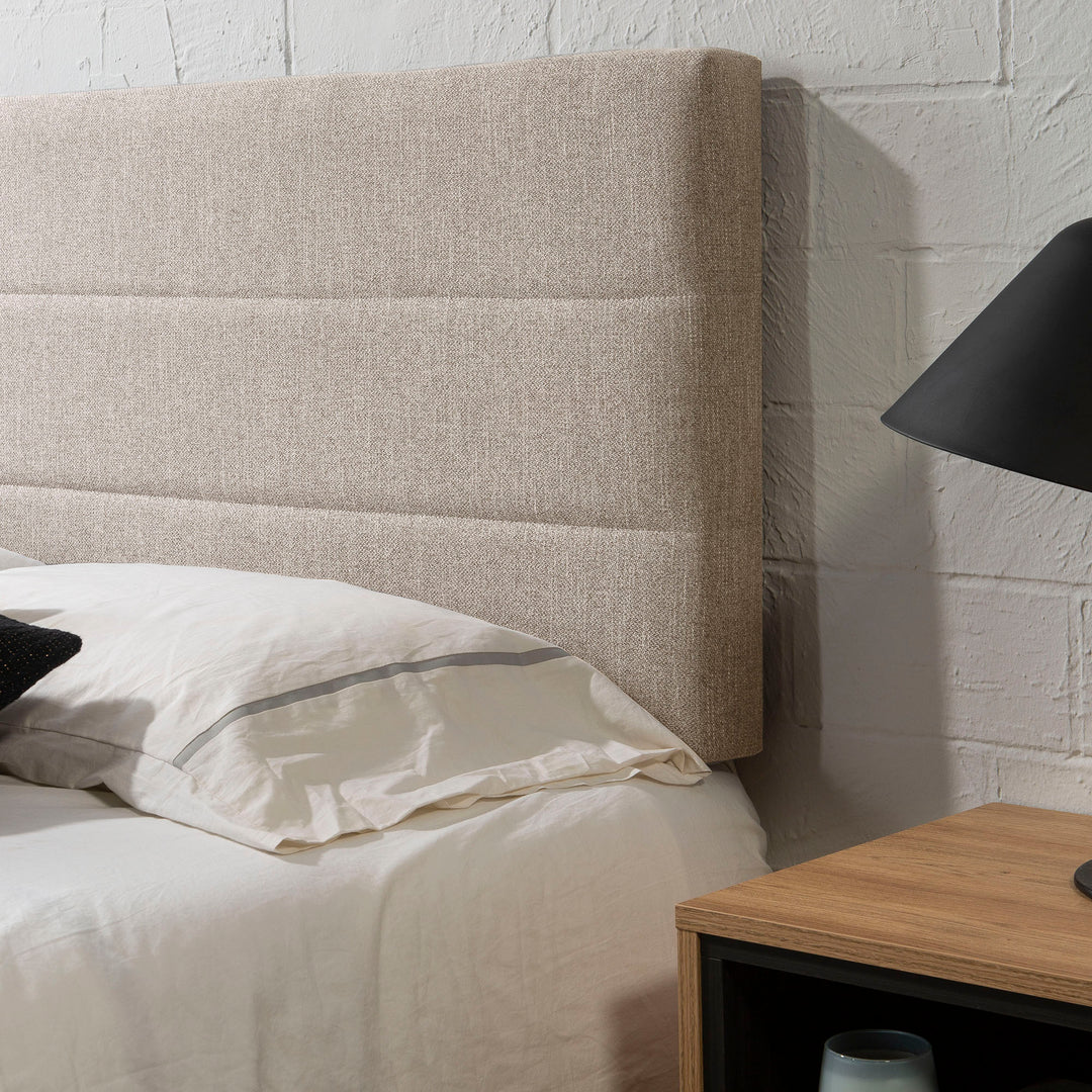 Tête de lit tapissée 160x60 cm couleur beige, 8 cm d'épaisseur