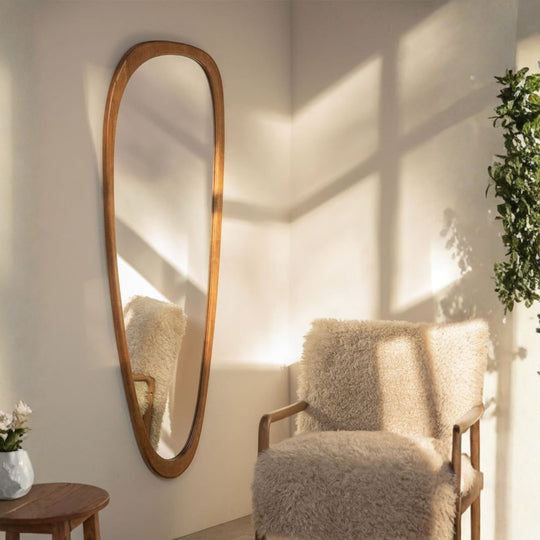 Miroir mural SKLUM Arbidel en chêne foncé brun