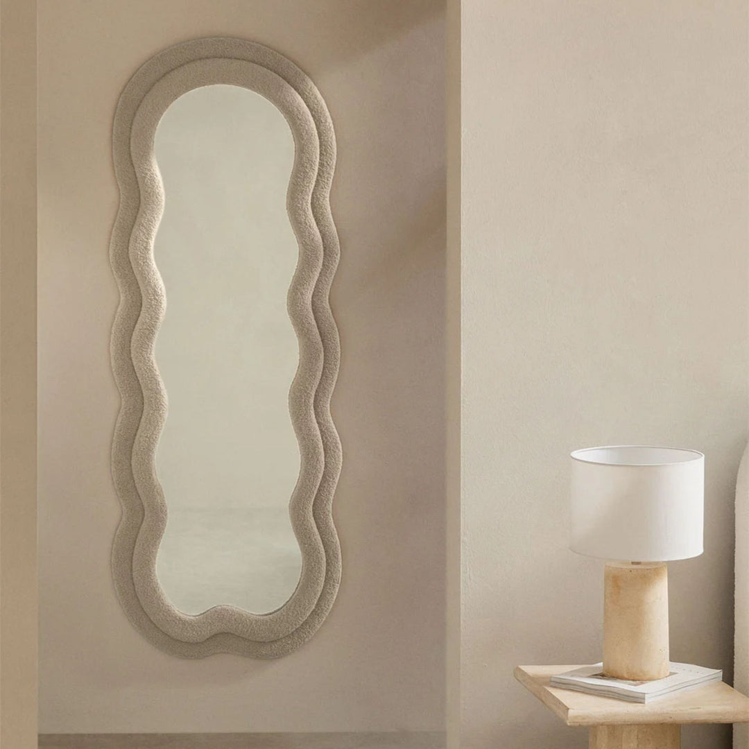 Miroir mural SKLUM Evelyn 60x160 cm tapissé Blanc