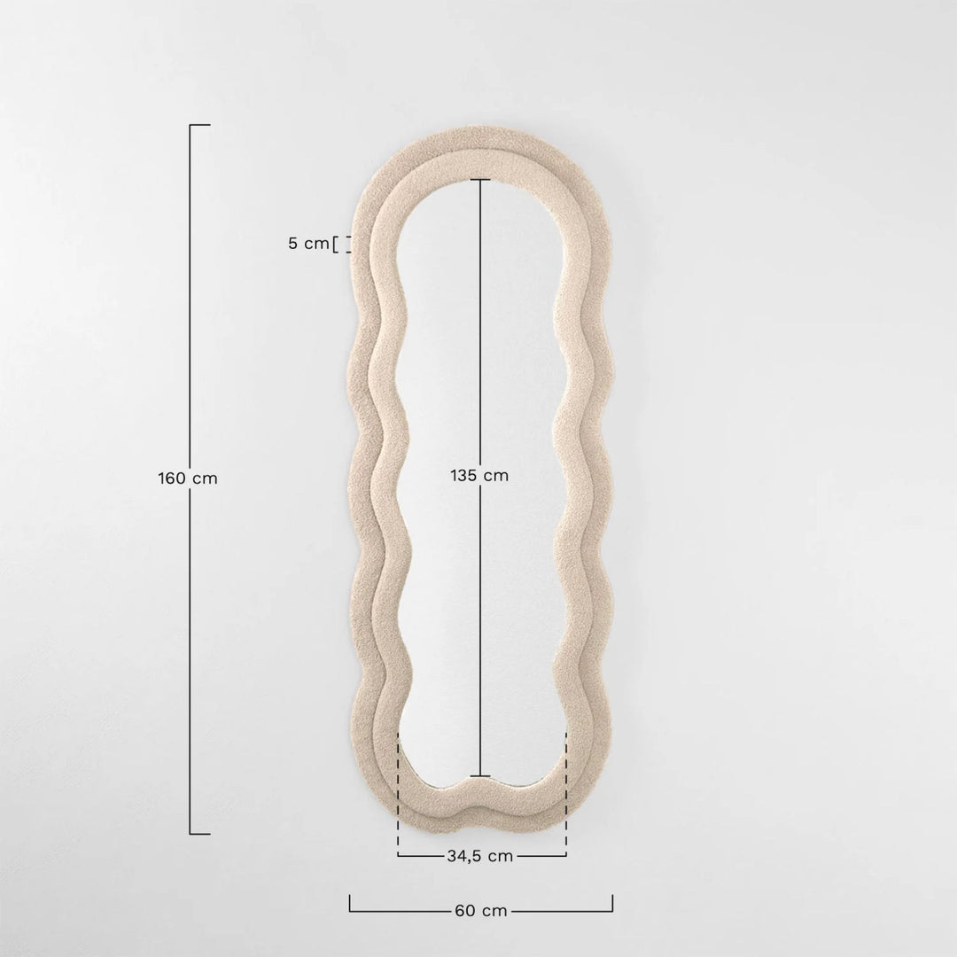 Miroir mural SKLUM Evelyn 60x160 cm tapissé Blanc