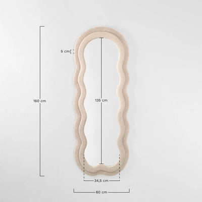 Miroir mural SKLUM Evelyn 60x160 cm tapissé Blanc