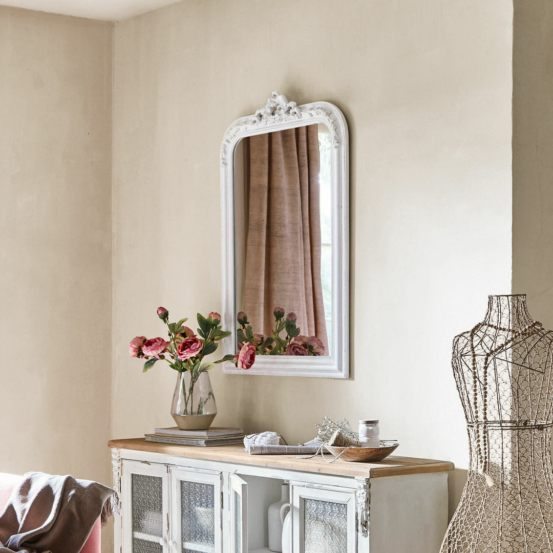 Miroir Aubais LOBERON blanc vieilli — photo produit