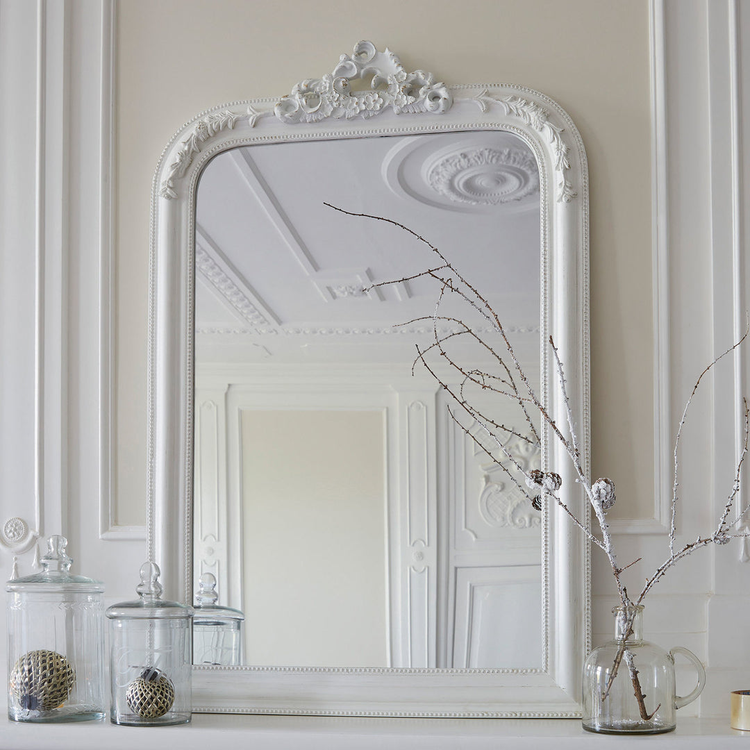 Miroir Aubais LOBERON blanc vieilli — photo produit