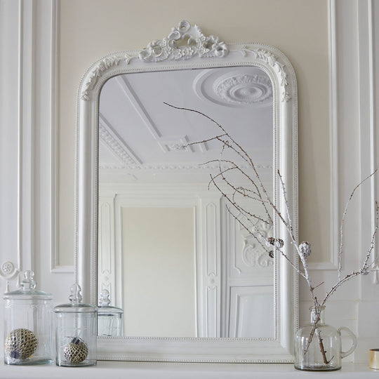 Miroir Aubais LOBERON blanc vieilli — photo produit