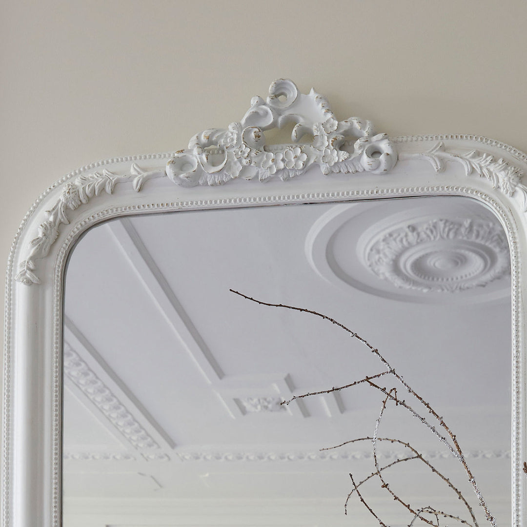 Miroir Aubais LOBERON blanc vieilli — photo produit