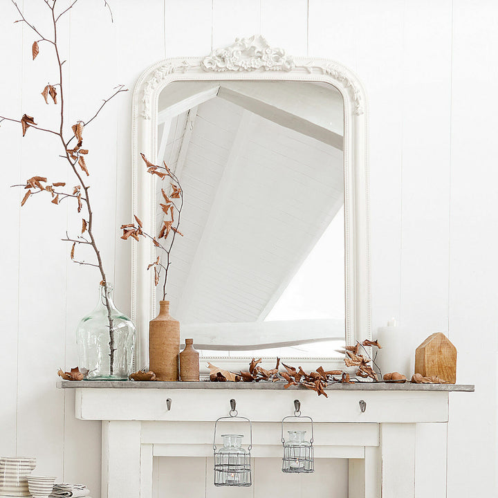 Miroir Aubais LOBERON blanc vieilli