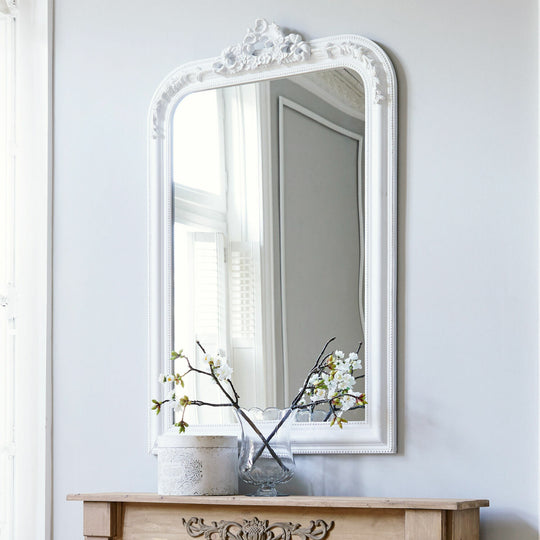 Miroir Aubais LOBERON blanc vieilli — photo produit