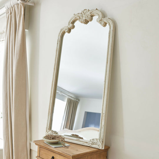 Miroir LOBERON Vitré-sur-Rhône blanc vieilli — photo produit
