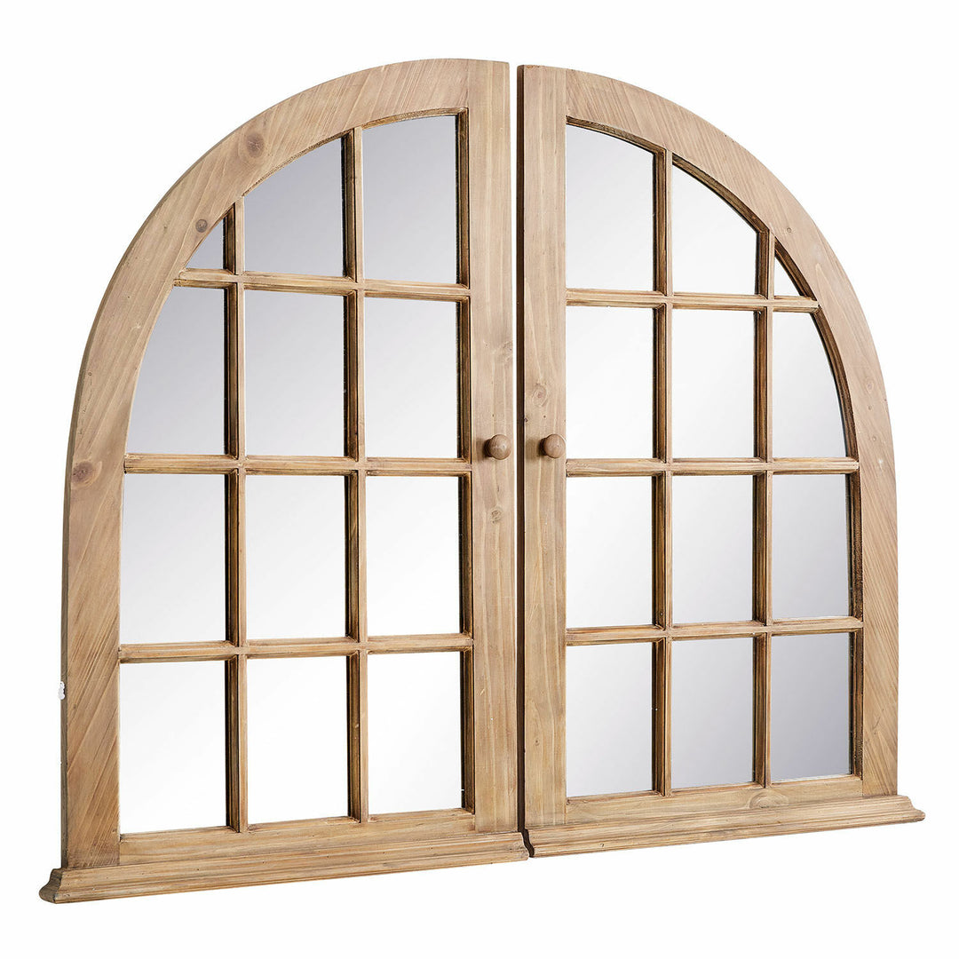Miroir LOBERON Yelvino fenêtre archée en bois — photo produit