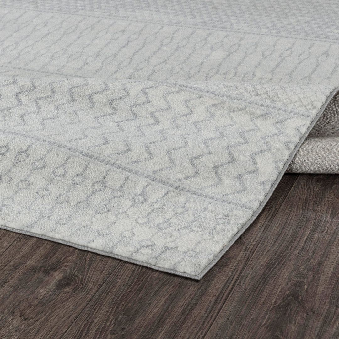Tapis Scandinave Bohème Gris/Ivoire Cixi