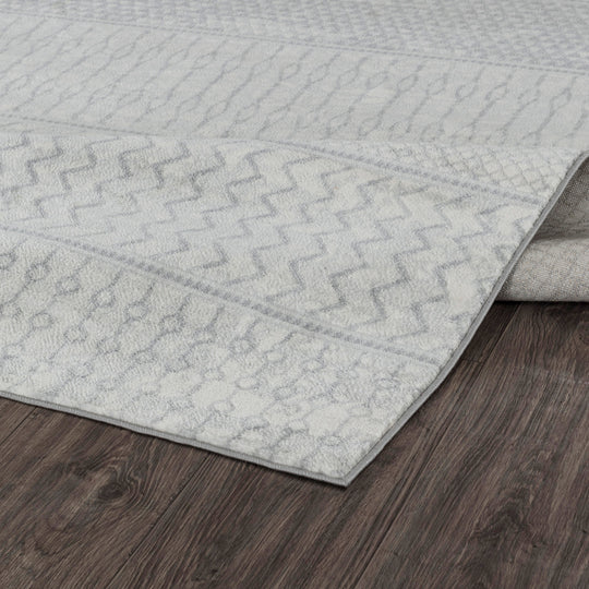 Tapis Scandinave Bohème Gris/Ivoire Cixi