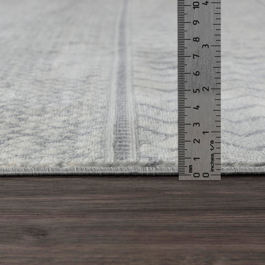 Tapis Scandinave Bohème Gris/Ivoire Cixi
