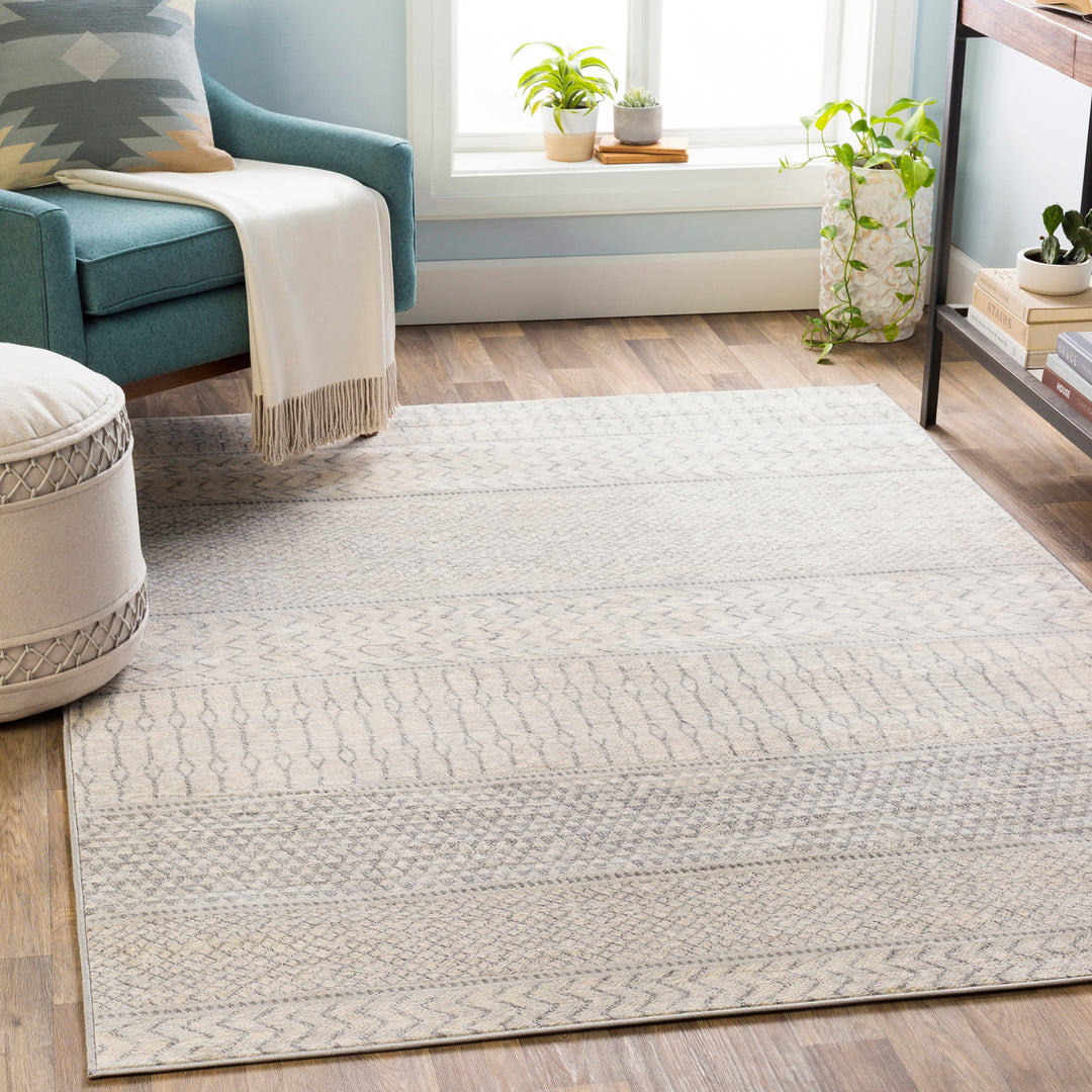 Tapis Scandinave Bohème Gris/Ivoire Cixi