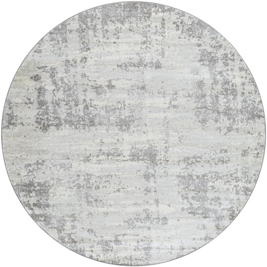 Tapis Rond Abstrait Moderne Gris/Ivoire Rond Dali