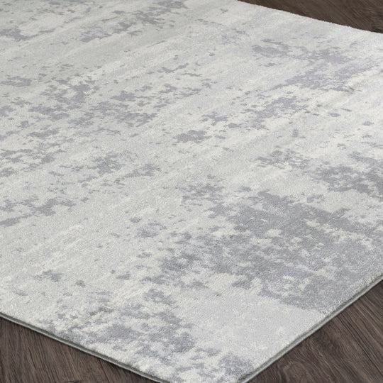 Tapis Rond Abstrait Moderne Gris/Ivoire Rond Dali