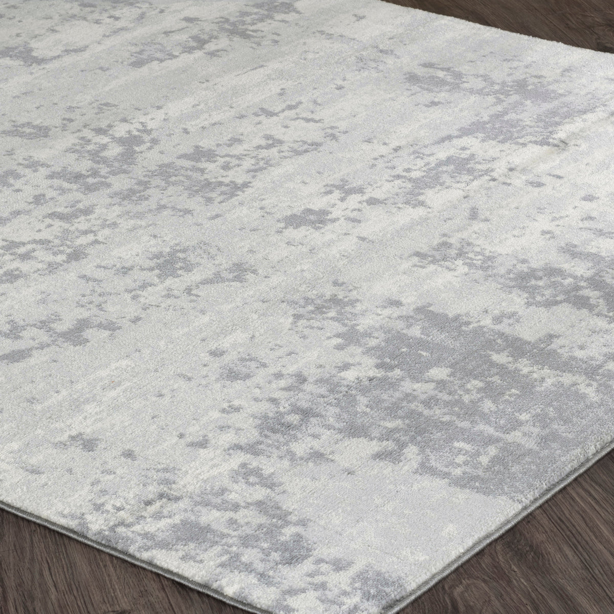 Tapis SURYA Dali moderne, motif abstrait patiné gris argenté et ivoire, vue 4
