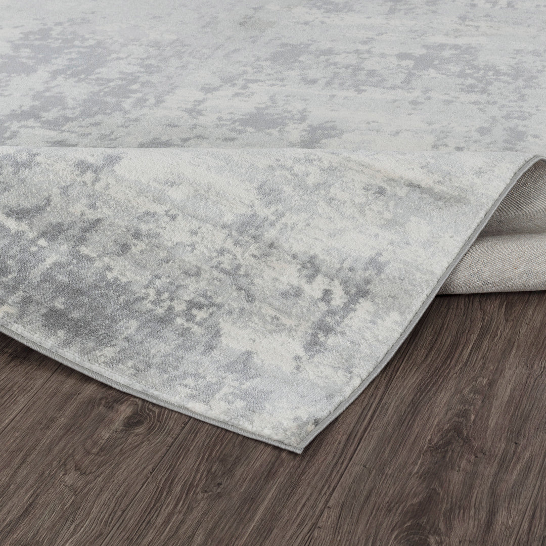 Tapis de Couloir Abstrait Moderne Gris/Ivoire Dali