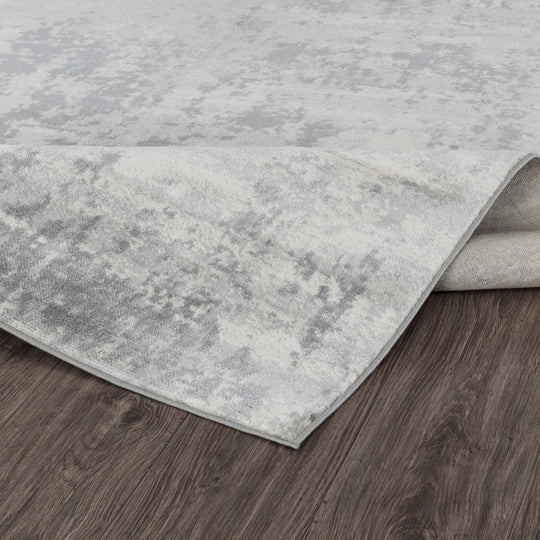 Tapis de Couloir Abstrait Moderne Gris/Ivoire Dali