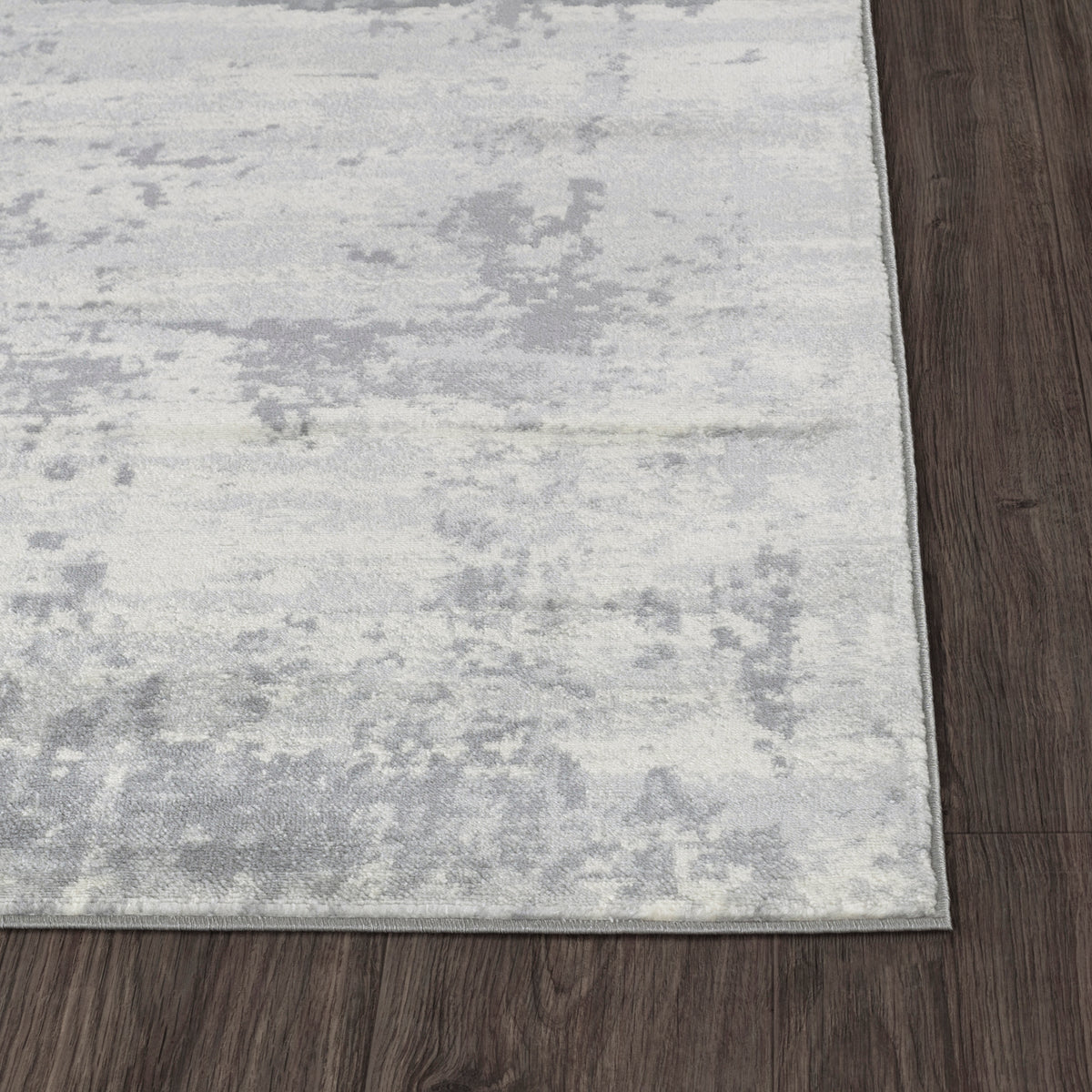 Tapis rond SURYA Dali moderne, motif abstrait gris argenté sur fond ivoire, vue 5