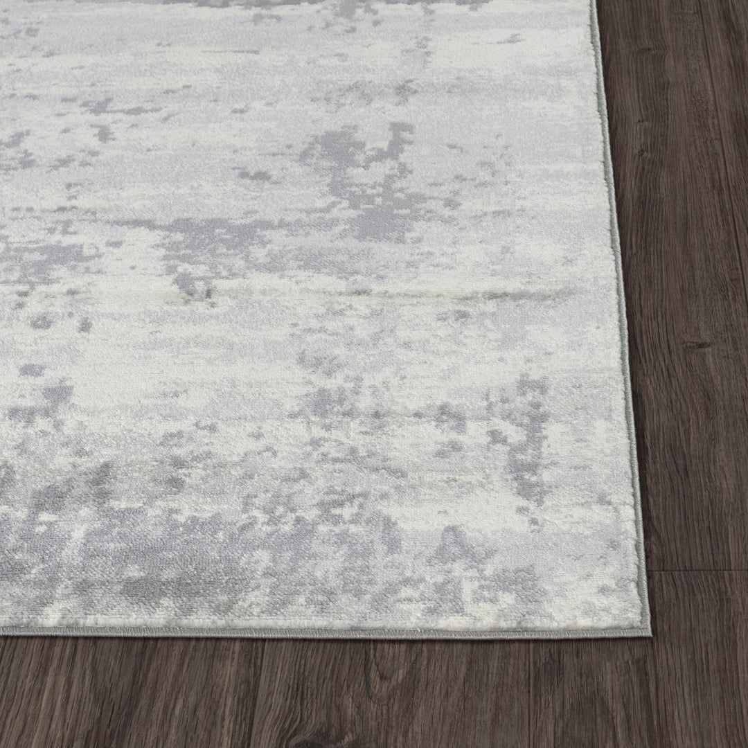 Tapis de Couloir Abstrait Moderne Gris/Ivoire Dali