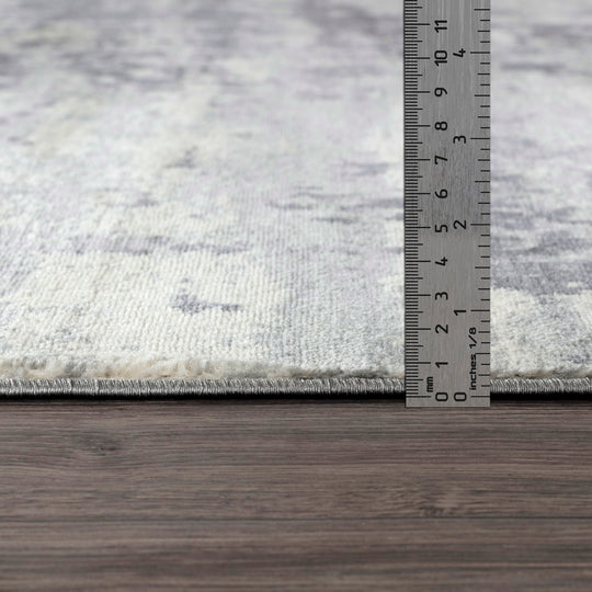 Tapis de Couloir Abstrait Moderne Gris/Ivoire Dali