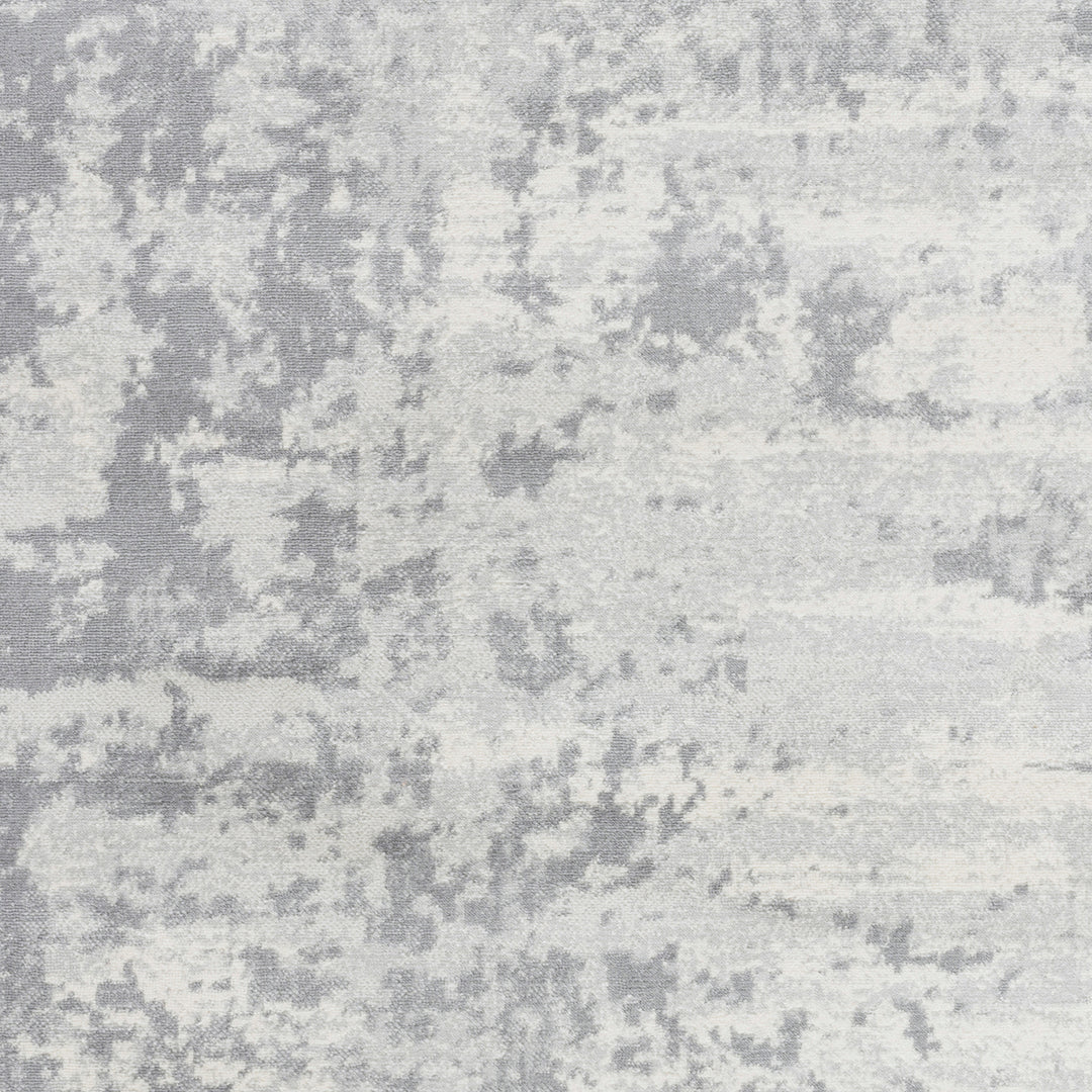 Tapis Rond Abstrait Moderne Gris/Ivoire Rond Dali