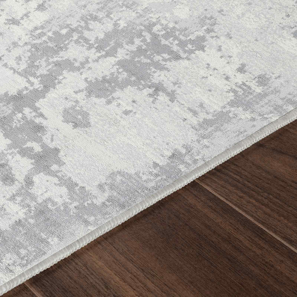 Tapis de Couloir Abstrait Moderne Gris/Ivoire Dali