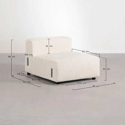 Module central 85x113 cm pour canapé modulaire SKLUM Bruna en tissu bouclé blanc