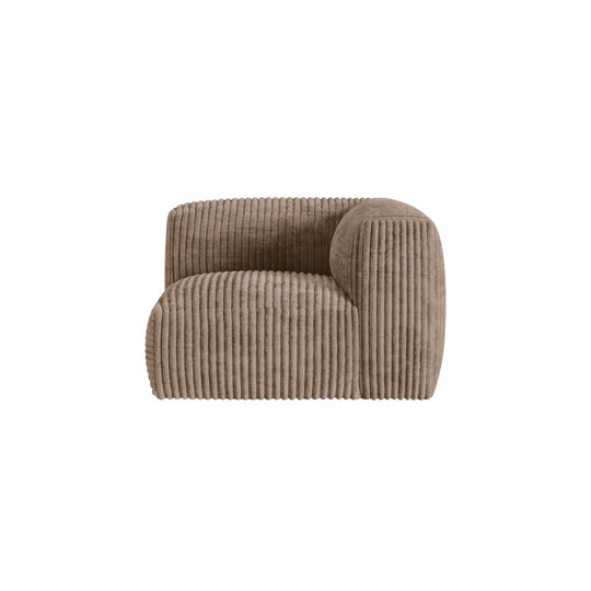 Module d'angle droit MICADONI Martina en velours côtelé Acorn marron