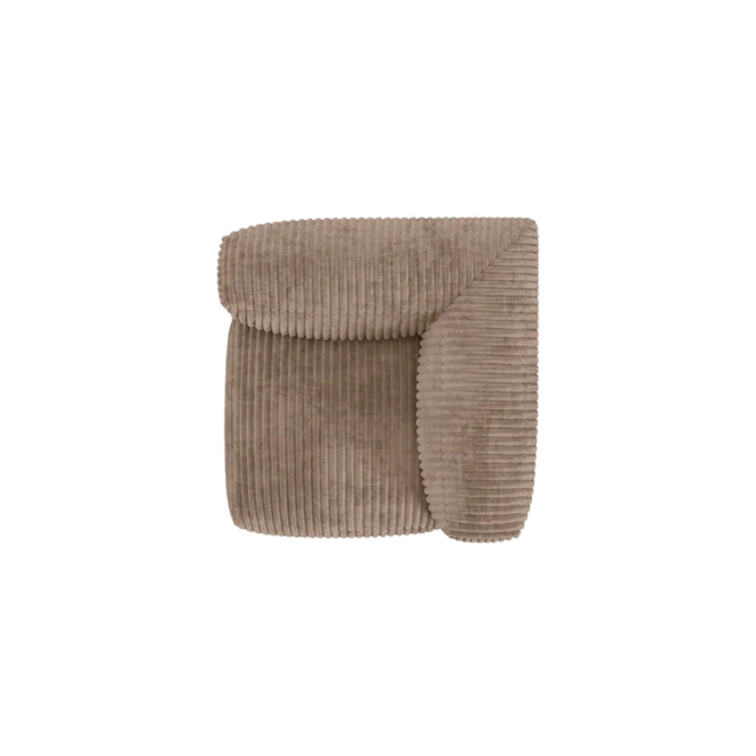 Module d'angle droit MICADONI Martina en velours côtelé Acorn marron