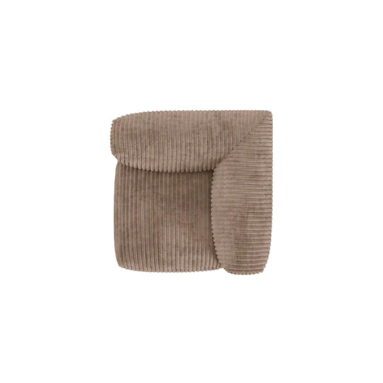 Module d'angle droit MICADONI Martina en velours côtelé Acorn marron