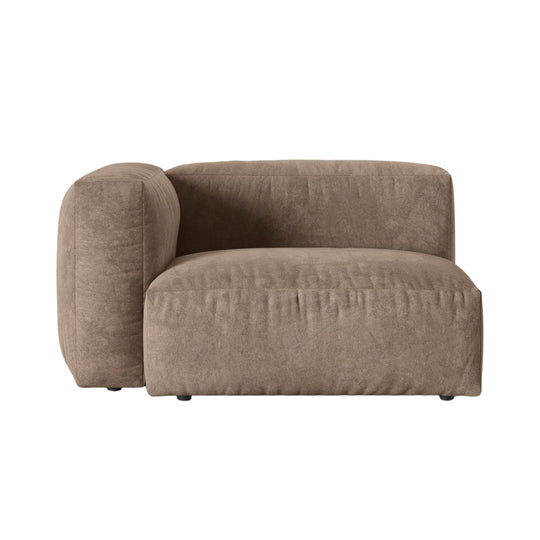 Module d'angle gauche MICADONI Martina velours beige foncé