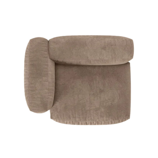 Module d'angle gauche MICADONI Martina velours beige foncé