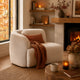 Module d'angle gauche SKLUM Coquette en chenille beige crème