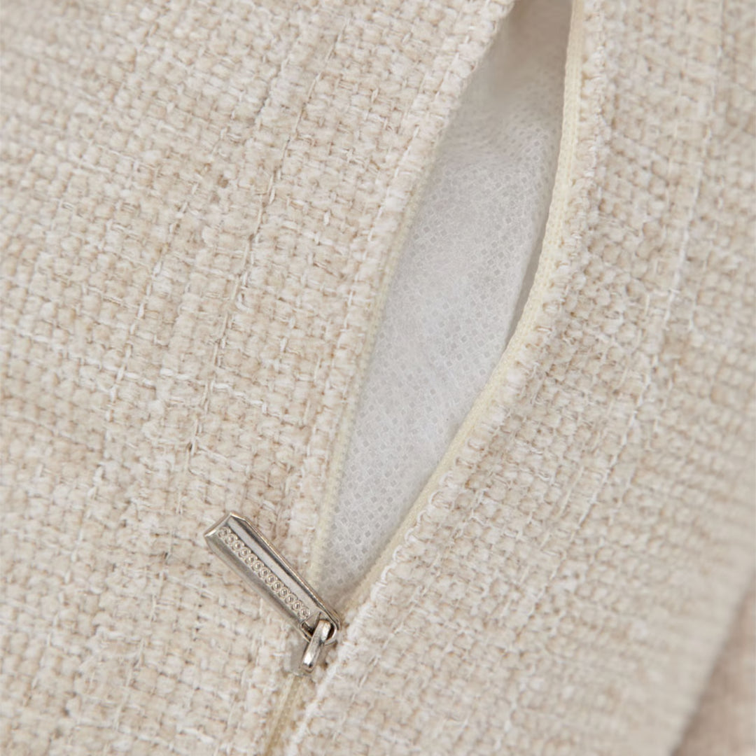 Module d'angle gauche SKLUM Coquette en chenille beige crème