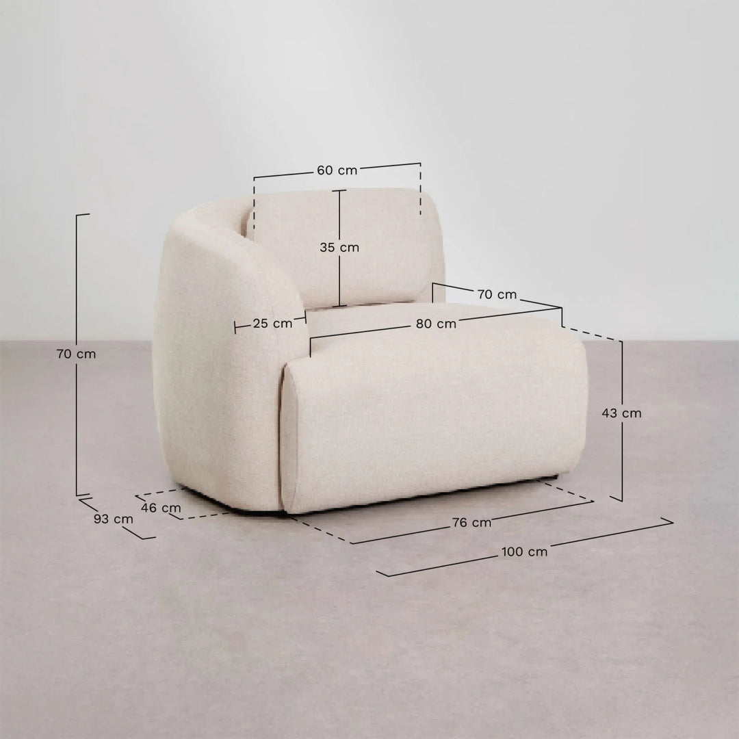 Module d'angle gauche SKLUM Coquette en chenille beige crème