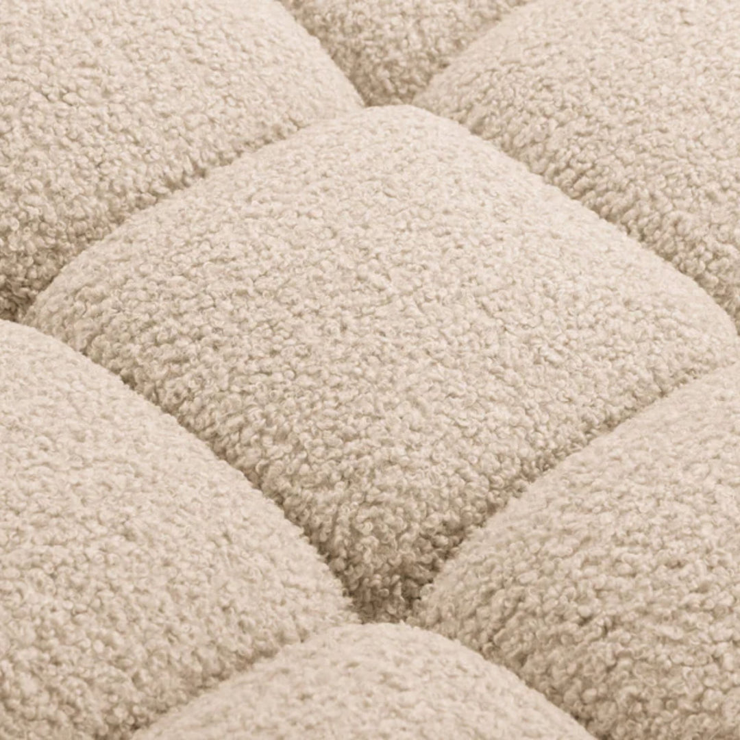 Chauffeuse d'angle MICADONI Bellis en tissu bouclé Sable